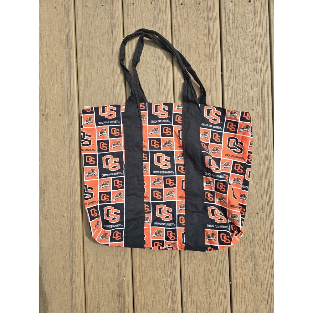 Oregon State Beavers Black & Orange Stitched Handmade Tote